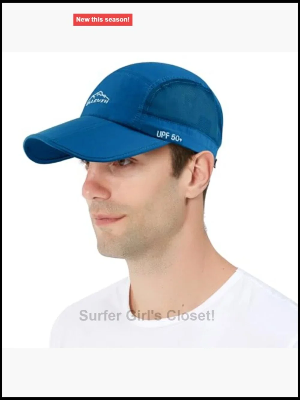 Unisex UPF 50 Unstructured Baseball Hat with Foldable Long Bill